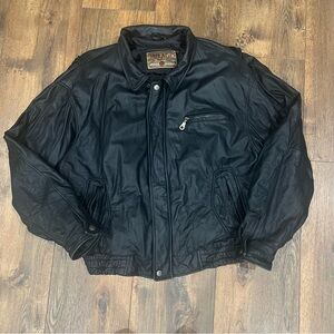 Vintage Mirage Men's Black Genuine
Leather Heavy Bomber Coat Jacket Size XL